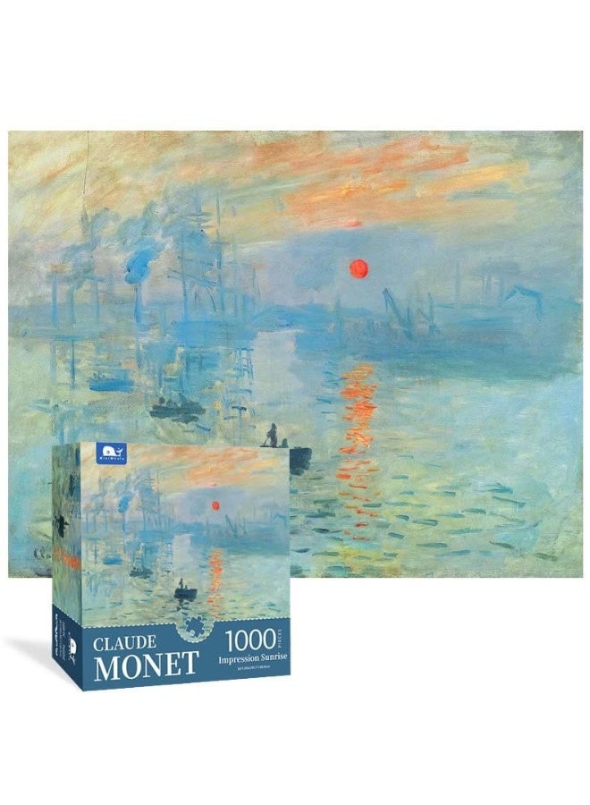 Monet Puzzle 1000 Pieces For Adult Kids  Impression Sunrise Large Difficult Art Puzzle Famous Painting Gift for Teens Educational Toy For Kids - Image 2