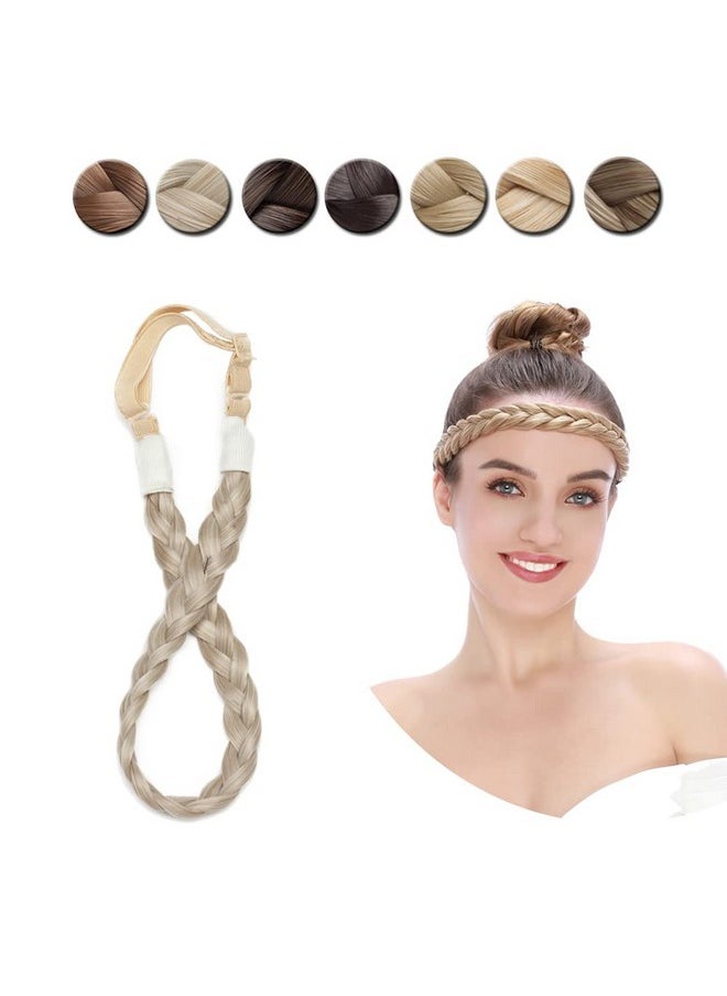 S-noilite - Braided Headband Plaited Hair Band Chunky Braided Headband Elastic Stretch Braid Hairband Wide Plaited Braids Blonde Black Synthetic Hairpiece For Girls And Women (Smallthree Strands Braided, 9/10) - Image 1