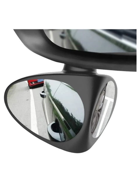 2Pcs Dual-vision Auxiliary Mirror Car Rearview Mirror Rversing Front and Rear Wheel Blind Spot Two-way Small Round Mirror