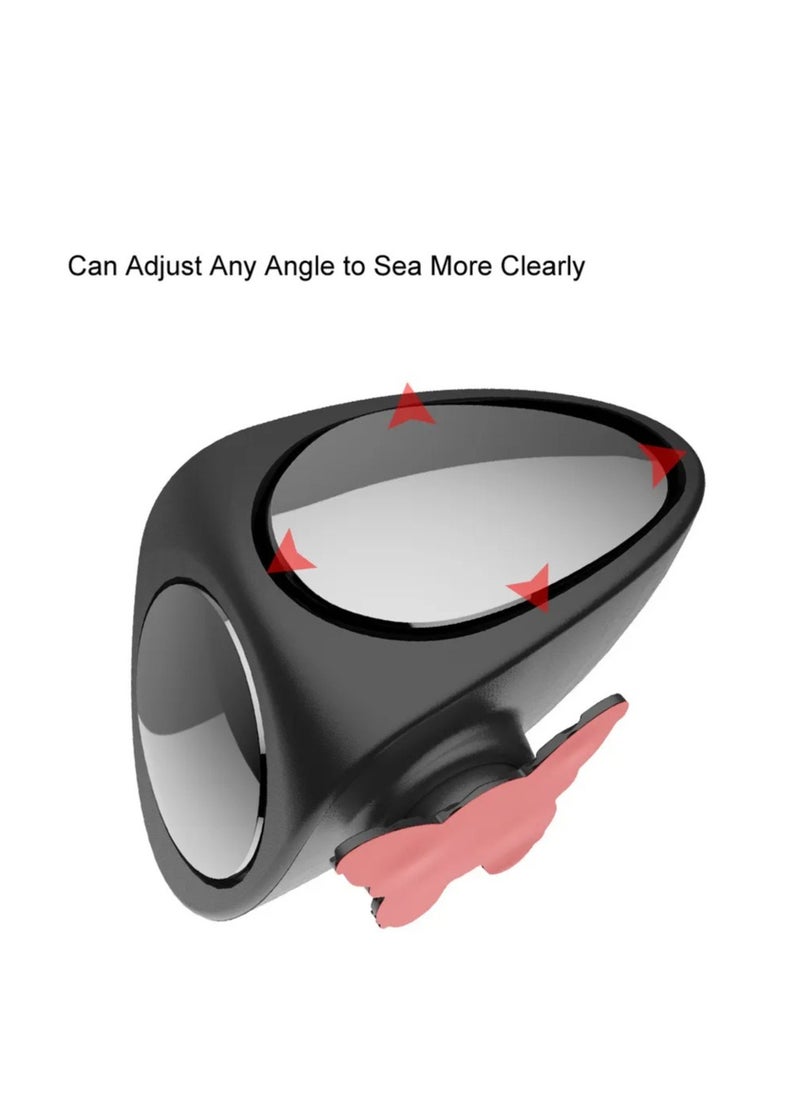 2Pcs Dual-vision Auxiliary Mirror Car Rearview Mirror Rversing Front and Rear Wheel Blind Spot Two-way Small Round Mirror