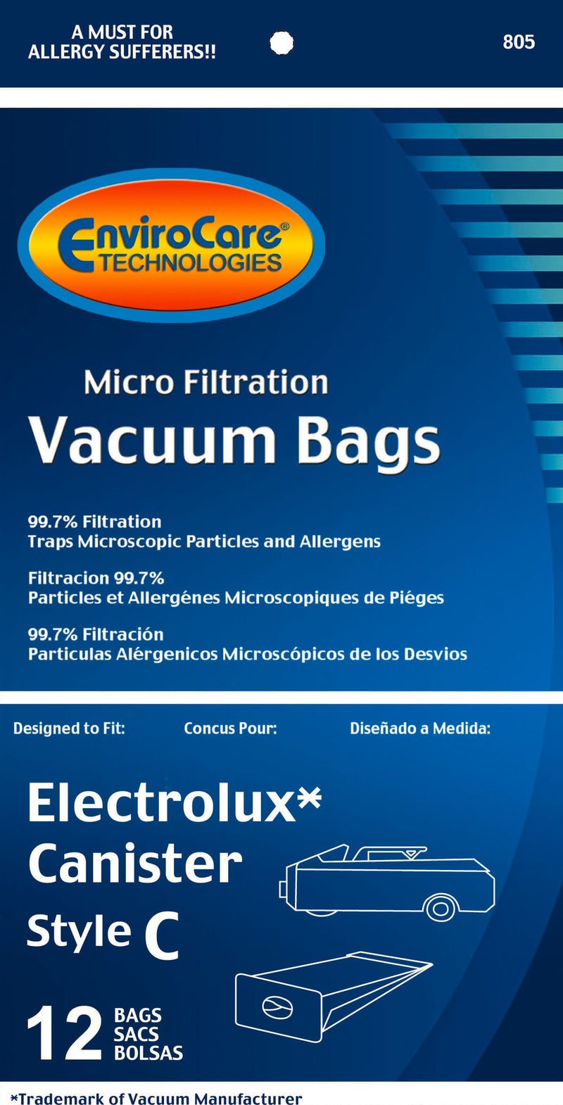 EnviroCare Generic EVC805 Vacuum, 12 Bags, Gold - Image 2