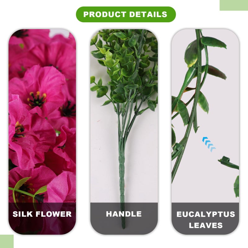 ADXORA 12 Bundles Morning Glory Artificial Flowers for Outdoor Decoration UV Resistant Fake Plastic Plants Artificial Greenery for Indoor Outdoor Garden Patio Window Box Home Decor - Image 3