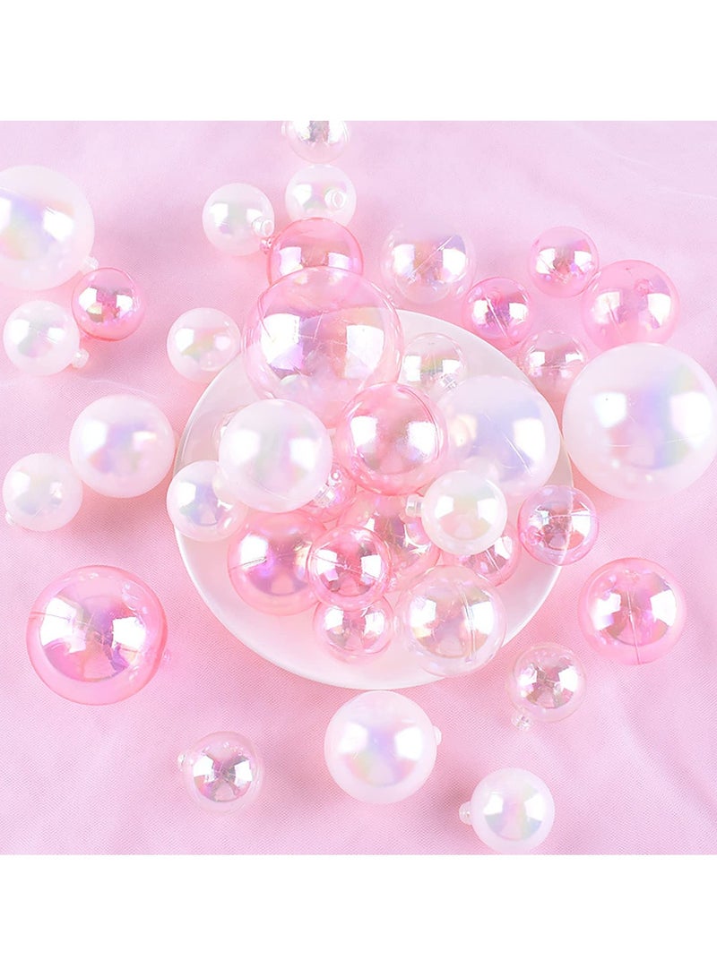 Zikra 60 PCS Mini Bubble Ball Cake Toppers - Clear, White, and Pink Pearl Insert Decorations for Cupcakes, DIY Wedding, Anniversary, Graduation, Birthday, and Baby Shower Parties. - Image 5