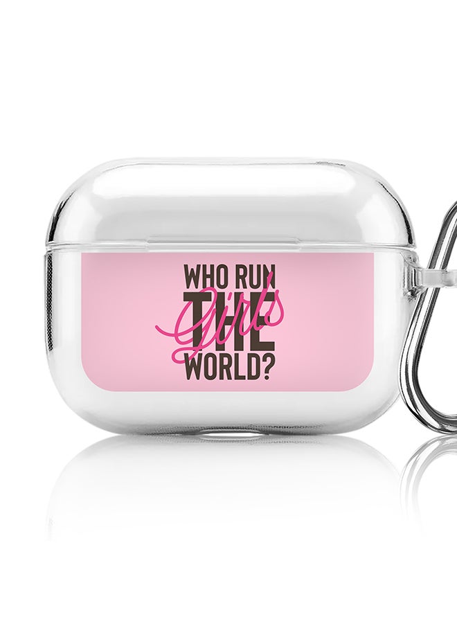 Stylizedd - Classic Clear printed Case for Apple AirPods Pro 2nd Generation Thin Transparent Cover [Designed for Apple AirPods Pro 2nd Generation] - Who run the world? - Image 1
