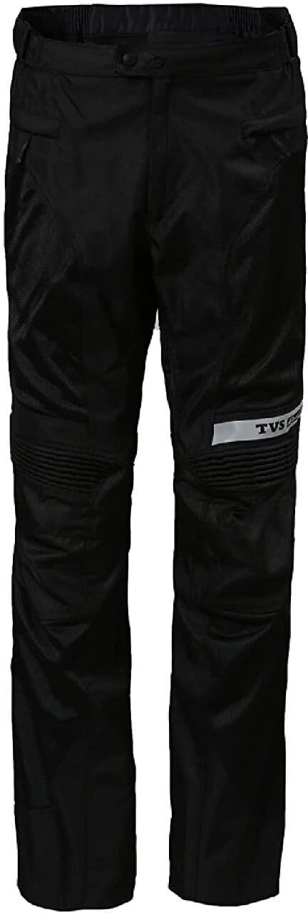 TVS Riding Pants for Men with CE Level-2 Knee Armor, High-Abrasion Resistance |Adjustable Comfort Fit Mesh for Ventilation|Day-Night Reflective Safety|Motorcycle Bike Accessories- (Black/Grey-L) - Image 1