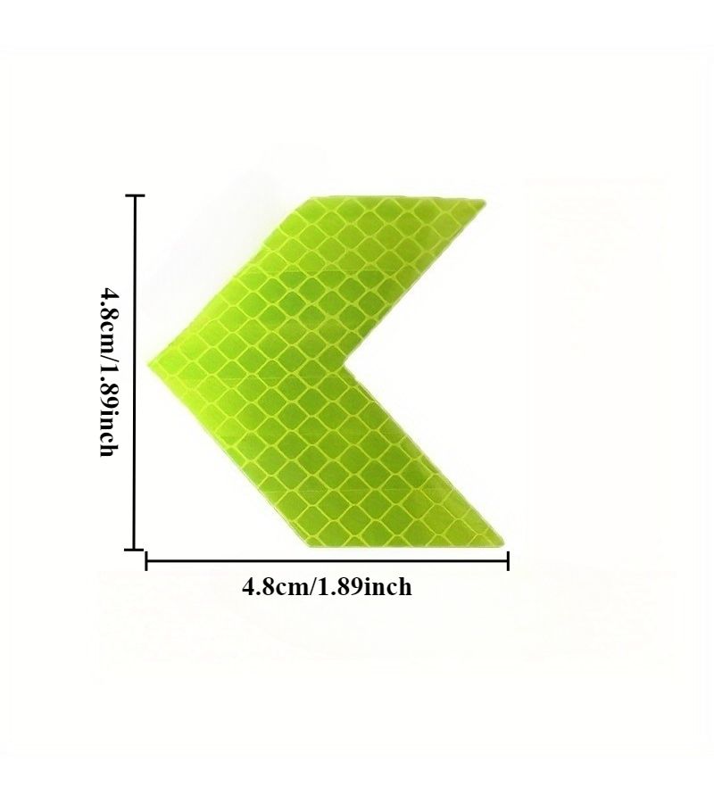 Yellow 12Pcs Arrow Reflective Car Stickers for Night Safety Warning Universal Vehicle Bumper - Image 2