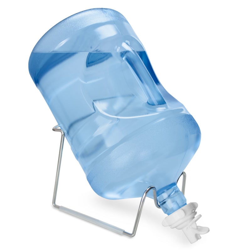 Brio Metal Plated 35 Gallon Water Jug Stand and 2 Dispenser Valves RustResistant Non Slip Water Stand