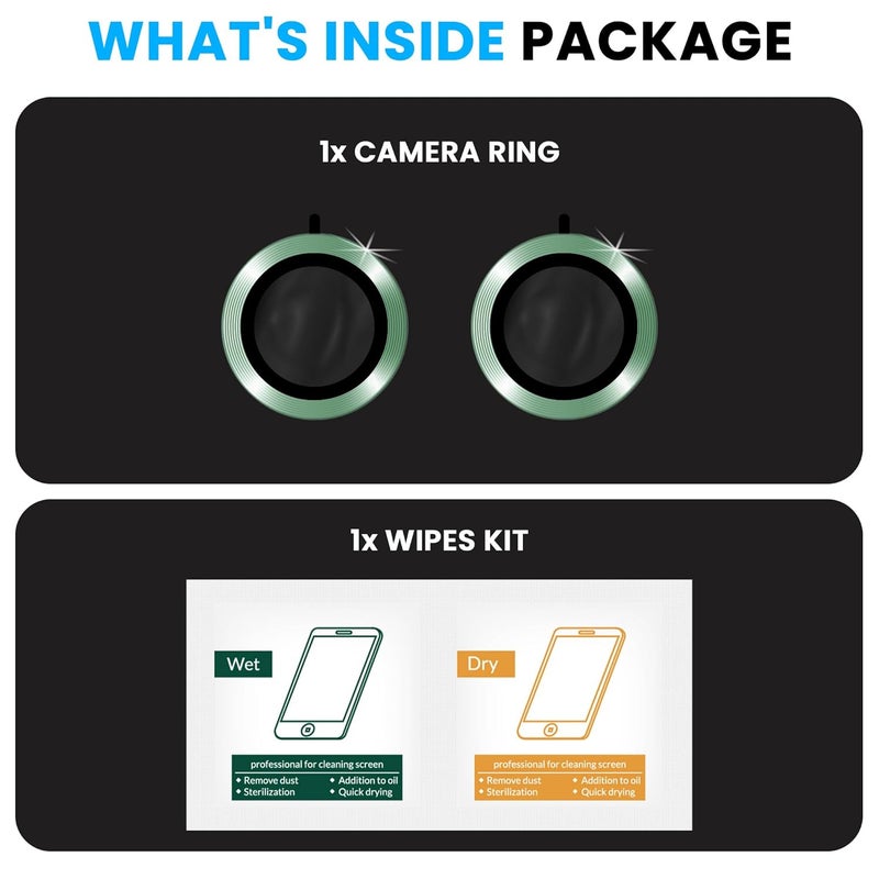 FIRST MART Camera Lens Protectors for Oppo Reno 14 (6.67 Inches) Tough HD Individual Aluminum Alloy Lens Ring Cover, Scratch Resistant, Thin Lens Protection| Green, 1 Pack - Image 5