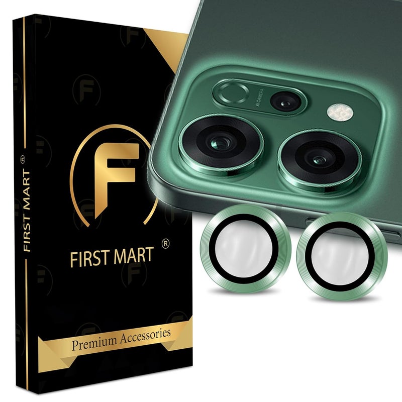 FIRST MART Camera Lens Protectors for Oppo Reno 14 (6.67 Inches) Tough HD Individual Aluminum Alloy Lens Ring Cover, Scratch Resistant, Thin Lens Protection| Green, 1 Pack - Image 1