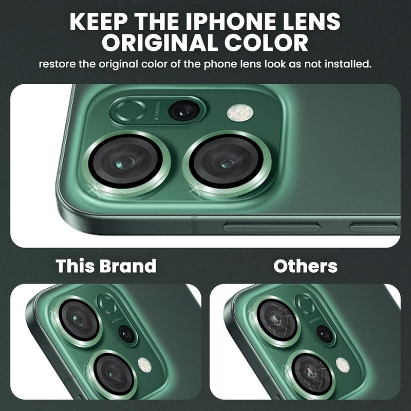FIRST MART Camera Lens Protectors for Oppo Reno 14 (6.67 Inches) Tough HD Individual Aluminum Alloy Lens Ring Cover, Scratch Resistant, Thin Lens Protection| Green, 1 Pack - Image 3