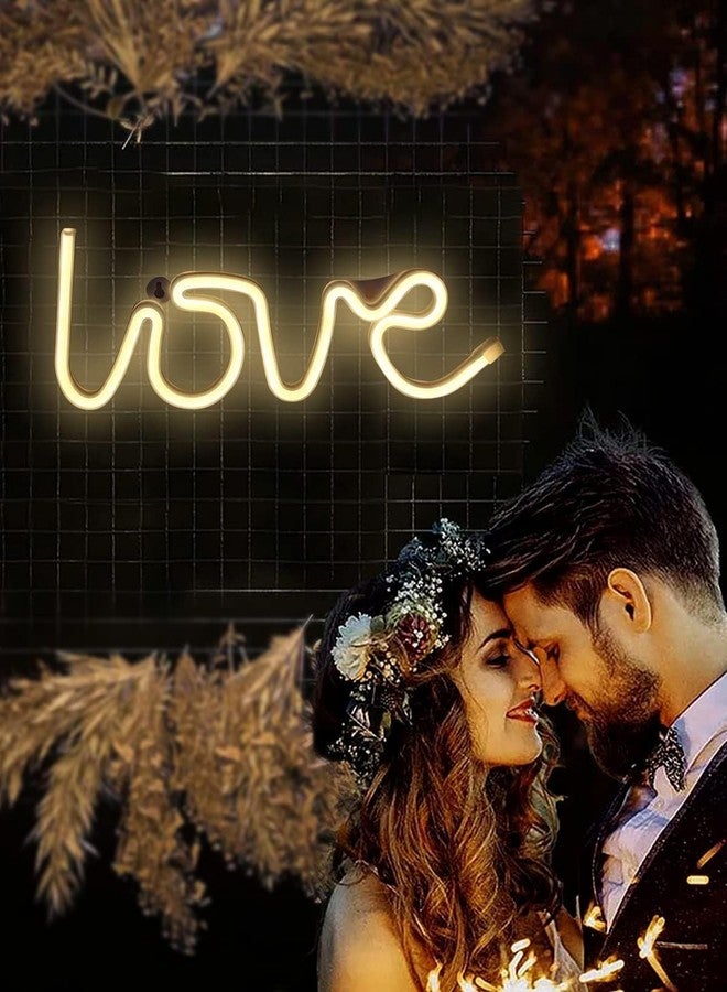XERGY لافتة نيون مضيئة بتقنية LED من XERGY Love، هدية مثالية لعيد الحب، إكسسوار لتزيين الغرفة، زينة للطاولة، هدايا، ضوء ليلي مع منفذ USB، (أبيض دافئ) - Image 2