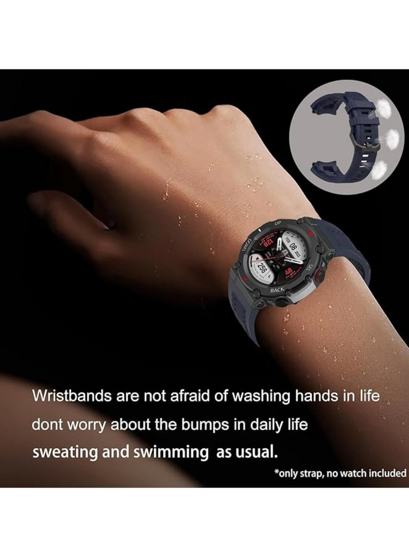 Band Compatible for Amazfit T-Rex 2 Wrist Strap Soft Silicone Replacement Watch Band Adjustable Wristband for Huami Amazfit T-Rex 2 Watchband with Tools - Image 5