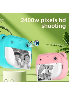 Generic Children's Photographed Print Camera HD Dual Lens Photographable Video Toy Gift Box-Color:Blue+32g  - Image 5