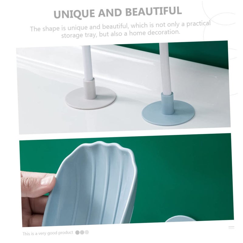 Self Adhesive Wall Mounted Soap Holder 3 Pack Bathroom Kitchen Storage White Blue Pink - Image 5
