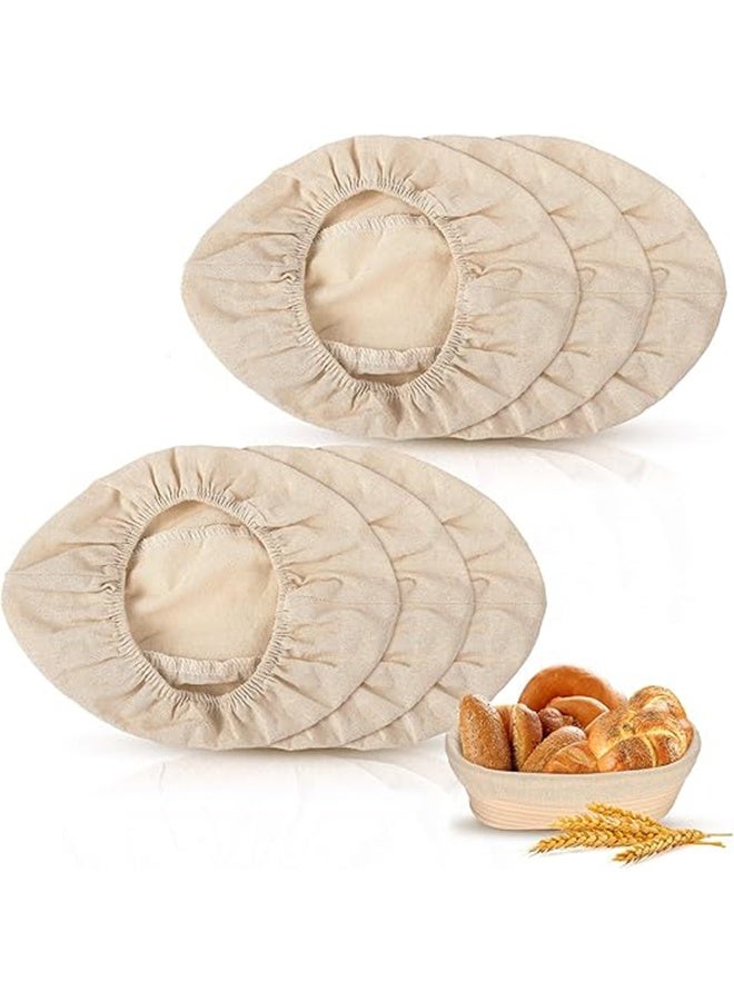 6 Pieces Bread Banneton Proofing Basket Liner Cloth Cover Natural Rattan Baking Dough Banneton Proofing Sourdough Basket Cloth Liner Bread Baking Supplies(Oval, 10 Inch) - Image 1