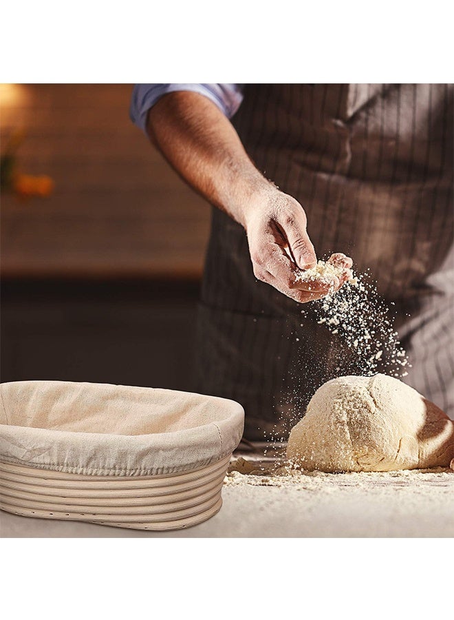6 Pieces Bread Banneton Proofing Basket Liner Cloth Cover Natural Rattan Baking Dough Banneton Proofing Sourdough Basket Cloth Liner Bread Baking Supplies(Oval, 10 Inch) - Image 4