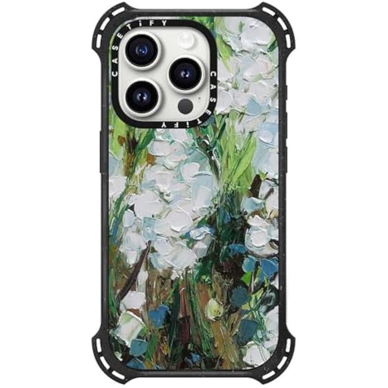 Casetify Bounce iPhone 15 Pro Case 【6X Military Grade Drop Tested / 21.3ft Drop Protection/Compatible with Magsafe】 - Wild Squill Flowers - Triple Black - Image 3