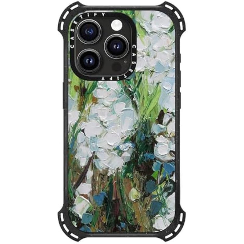 Casetify Bounce iPhone 15 Pro Case 【6X Military Grade Drop Tested / 21.3ft Drop Protection/Compatible with Magsafe】 - Wild Squill Flowers - Triple Black - Image 4