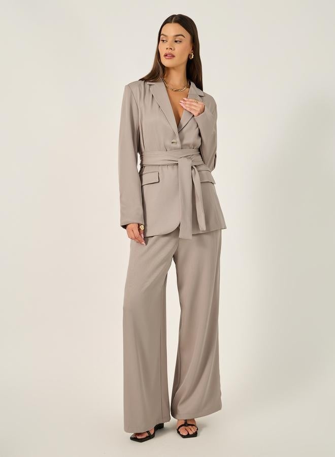 Styli Regular Fit Longline Belted Blazer  - Image 2