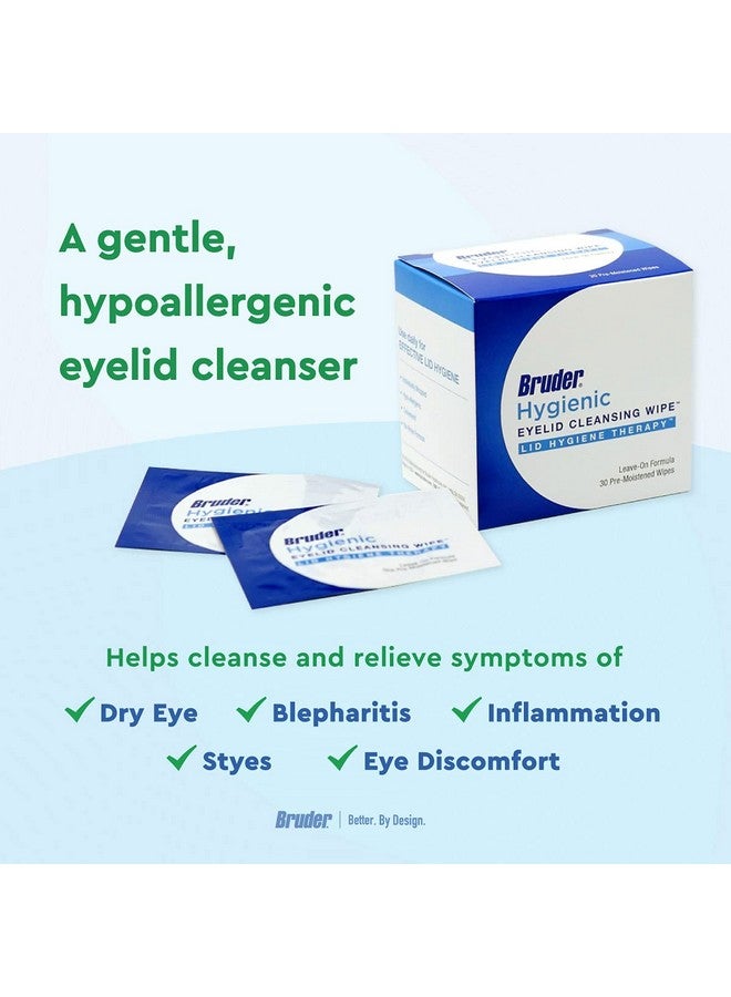 Bruder Hygienic Eyelid Cleansing Wipes (Pack of 2) | Rinse-free Exfoliating Wipes Remove Excess Oil and Debris from Eyelids & Lashes | 30 Count Box - Image 4