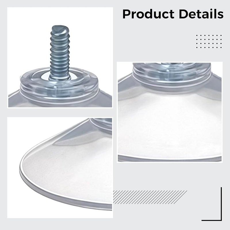 Heavy Duty Suction Cup Hooks 20 Pcs Transparent PVC 4 5 Kg Capacity For Glass Tile Mirror - Image 3