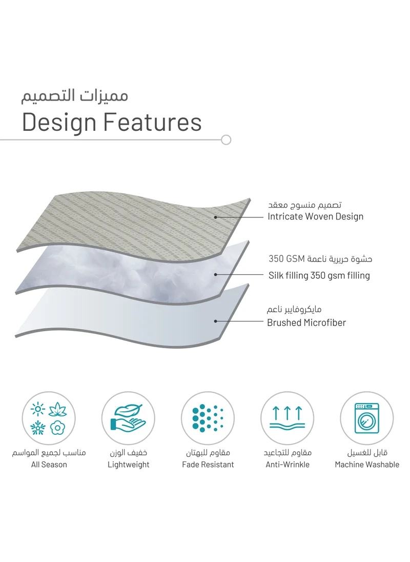 Donetella Hotel Style Comforter Set 6-Pcs Double Size All Season Broken Stripes Quilted Comforter Bedding Set With Down Alternative Filing,Ansonia