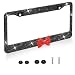 LEIWOOR Bling License Plate FrameHandcrafted Bling Rhinestone Premium Stainless Steel License Plate Frame14 Facets Clear Color Rhinestone Crystal 1 Pack BlackRedBow - Image 2
