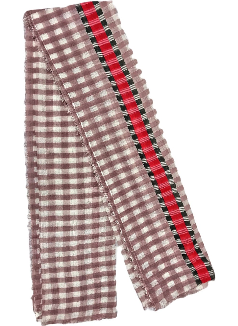 Hit Dükkan Light Pink White Checkered Shawl 90X180 cm  - Image 1