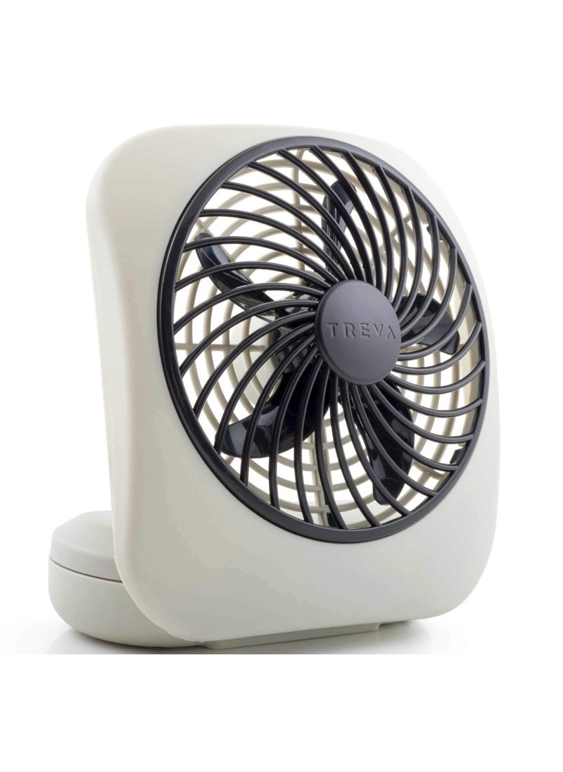 O2COOL O2COOL Treva 5 Inch Battery Powered Fan Portable Desk Fan 2 Cooling Speeds with Compact Folding  Tilt Design Cubicle Accessories Small Portable Grey 
