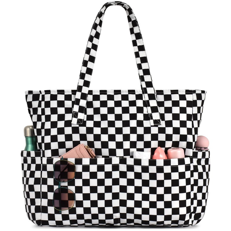 oscaurt Beach Bags for Women Large Waterproof Sandproof Beach Tote Swim Pool Bag with Zipper for Travel Vacation Essentials - Image 2
