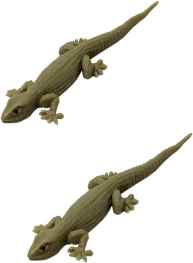 YOOKO® (2 Pcs) Original Look Real Looking Rubber Lizard Toy | Brown Lizard |Chipkali Toy | Prank Chipkali Toys - Image 3