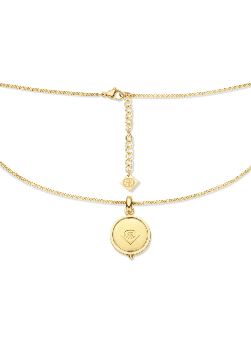 CERRUTI 1881 Medalion Gold Plated Necklace with Green Onyx