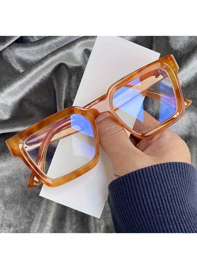 SCENT HOUSE Square frame anti-blue light goggles, personalized and fashionable, universal plain glasses for men and women (Includes eyeglass case)
,blue lighe blocking glasses,eyeglasses - Image 4