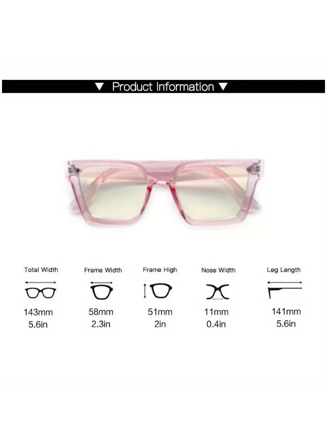 SCENT HOUSE Square frame anti-blue light goggles, personalized and fashionable, universal plain glasses for men and women (Includes eyeglass case)
,blue lighe blocking glasses,eyeglasses - Image 2