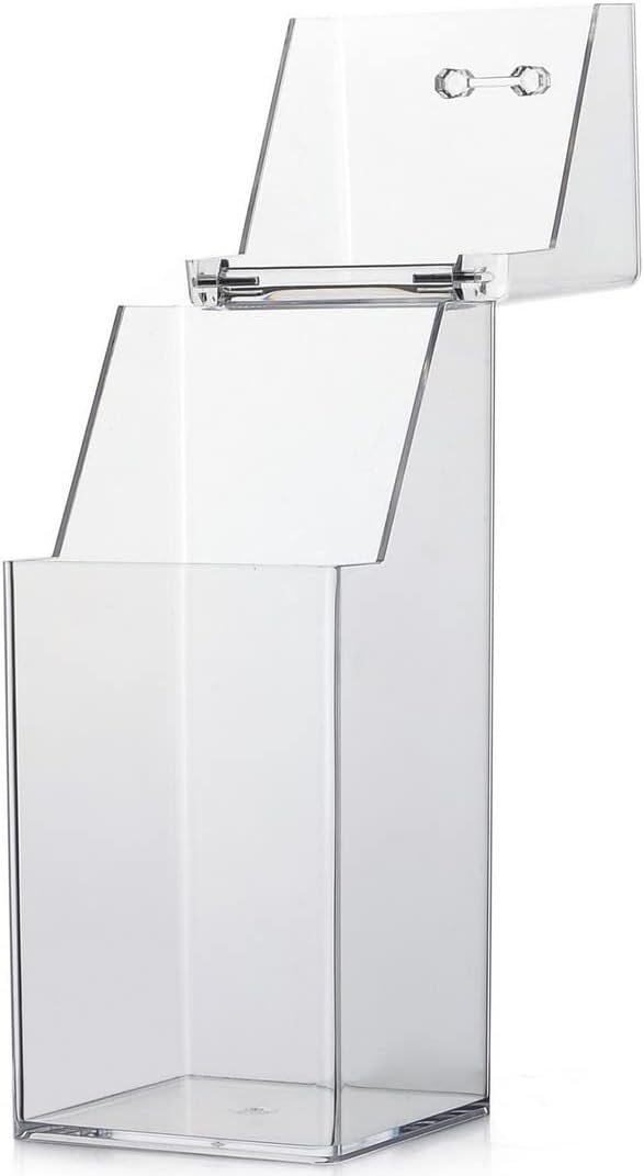 QUUPY Makeup Brush Holder with Lid Clear Acrylic Cosmetic Brush Organiser Storage Box Makeup Brush Container for Vanity Bathroom