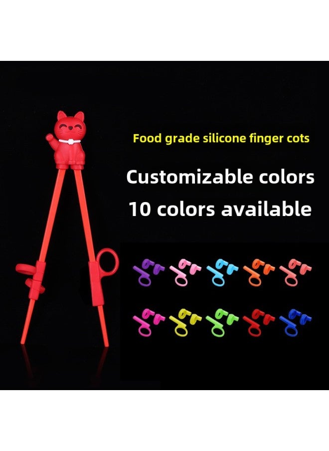 Generic - Children's Practice Chopsticks Ring Set Learning Device Baby's Holding Chopsticks Orthotic Device Baby's Training Chopsticks Finger Set Customization-Color:Sky Blue - Image 1