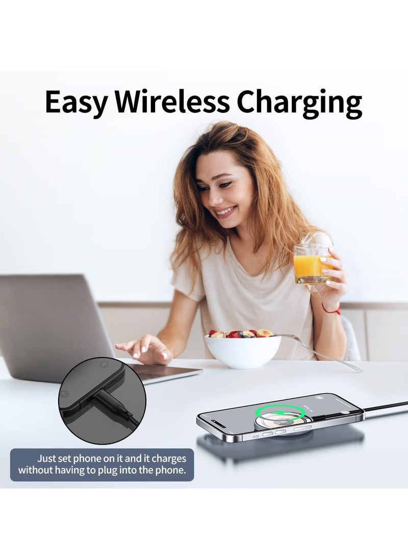 SYOSI - SYOSI Magnetic Wireless Charger, Wireless Charging Pad 15W Fast for iPhone Magsafe Charger Compatible for iPhone 14/14 Pro/14 Pro Max/13/12 Series - Image 1