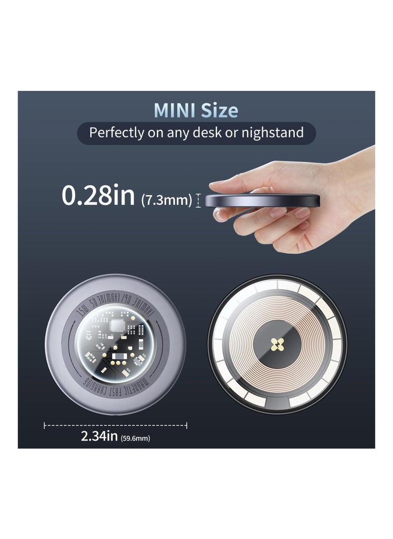 SYOSI - SYOSI Magnetic Wireless Charger, Wireless Charging Pad 15W Fast for iPhone Magsafe Charger Compatible for iPhone 14/14 Pro/14 Pro Max/13/12 Series - Image 1