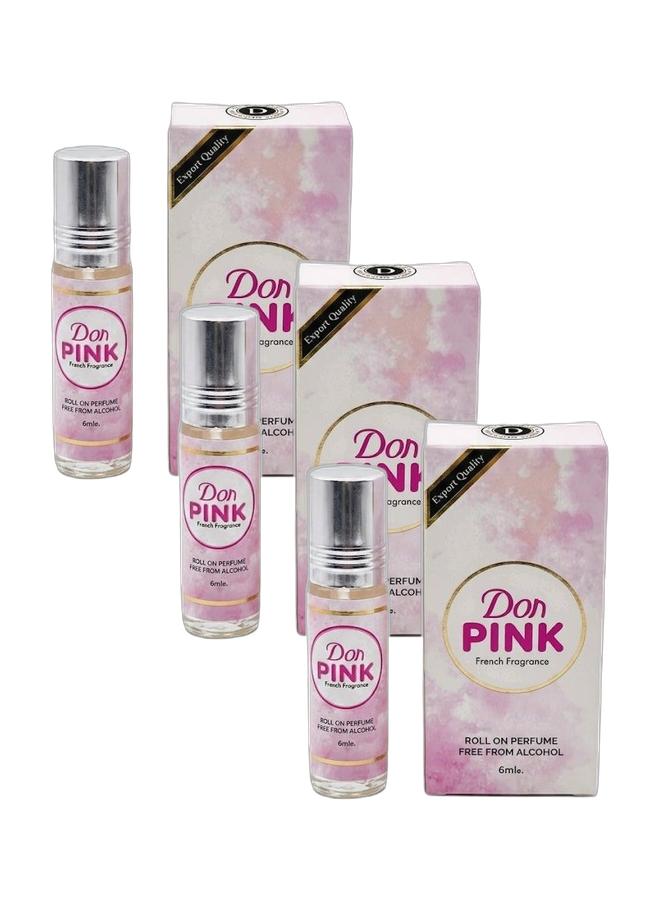 don French Fragrance Roll On Perfume Pink 3X6ml Bundle - Image 1