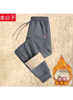Generic Men's autumn and winter all-matching loose ankle-tied cashmere fleece-lined pants 2023 new outdoor warm pants 1/2 pieces  - Image 4