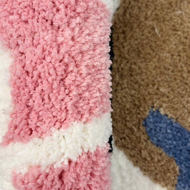 LAKEA Pink Round Tufted Rug Soft Thick Plush Educational Non-Slip Durable Easy Clean Bedroom Friendly Global Decor (35.4X35.4 inch) - Image 4