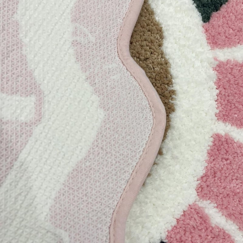 LAKEA Pink Round Tufted Rug Soft Thick Plush Educational Non-Slip Durable Easy Clean Bedroom Friendly Global Decor (35.4X35.4 inch) - Image 5