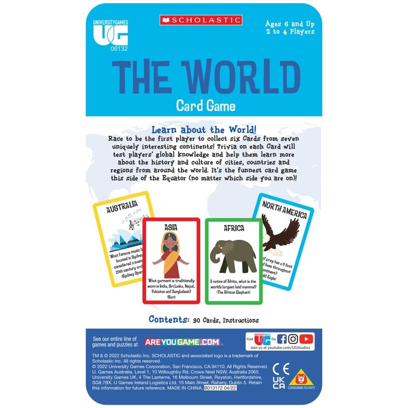 University Games Scholastic The World Travel Card Game, Perfect for Summer Learning for Kids, Learn About The World, for 2 or More Players Ages 6 and Up from - Image 2