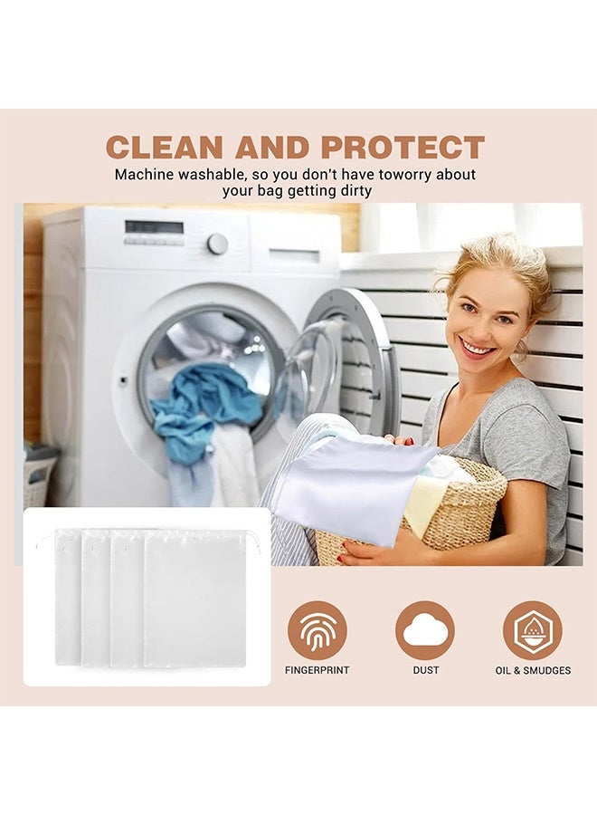 4Pcs Dust Bags for Handbags, Purse Dust Bags for Storage Handbag Storage Organizer Silk Dust Bags with Drawstring - Image 4