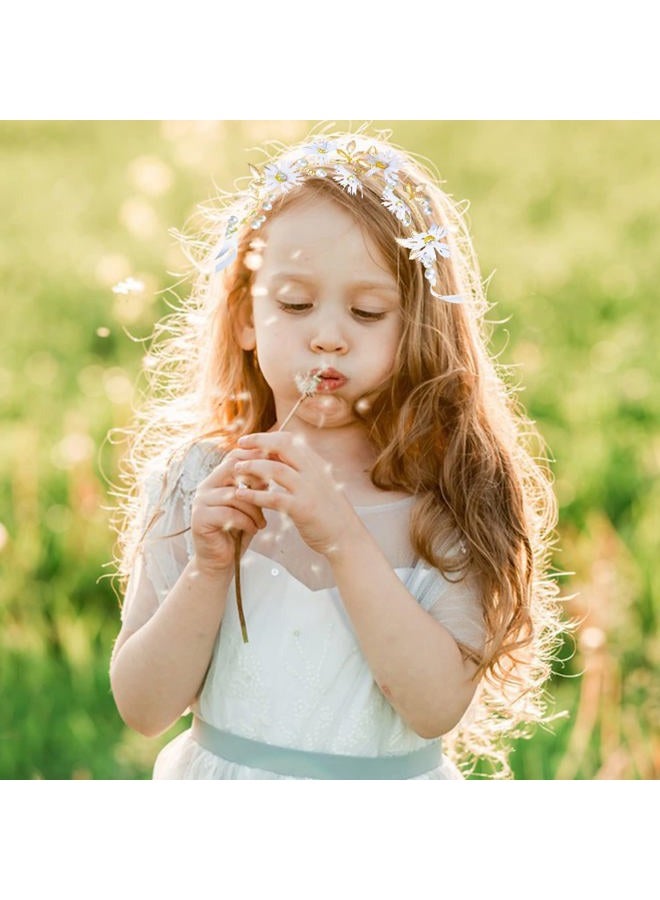 LAPOHI 2 Pieces Wedding Flower Headpieces, Pink Adjustable Hairband with Rhinestones, Pearl, Fairy Crown, Tiara for Girls, Women, Flower Girls, Bridesmaids - Image 5