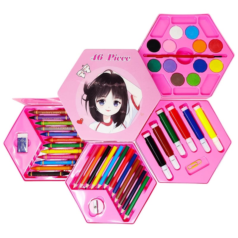 Parteet Colors Box Color Pencil,Crayons, Water Color, Sketch Pens Set of 46 Pieces (Color & Design for Kids)(Pack of 1) - Image 1