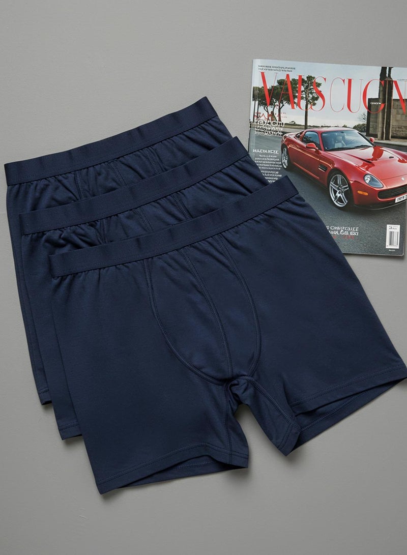 trendyol Navy Blue 3 Pack Flat Boxer - Image 1