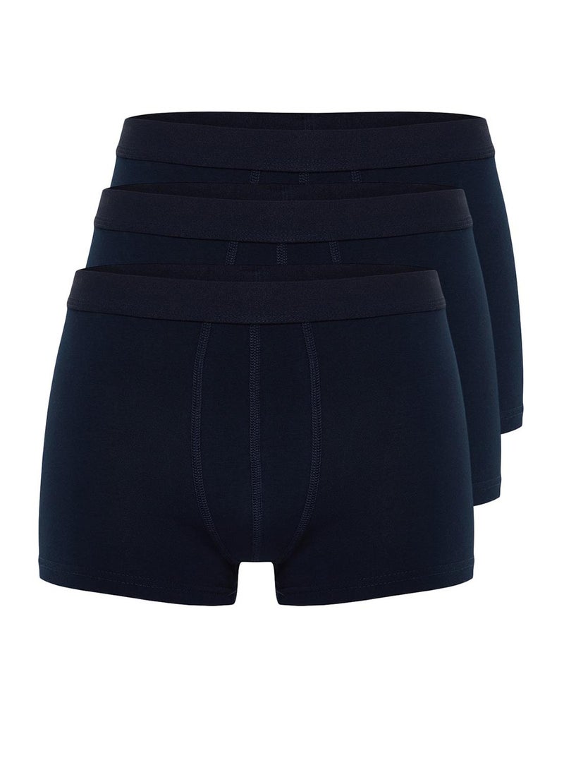 trendyol Navy Blue 3 Pack Flat Boxer - Image 2