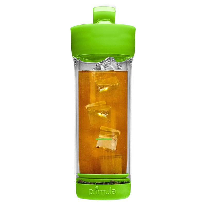 Primula Press and Go Iced Tea Maker Travel Tumbler Infuser Bottle Leakproof Fliptop Lid with Carry Loop Dishwasher Safe Made without BPA 16Ounce Green