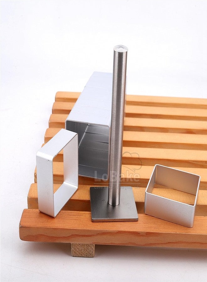 LoBake(LoBake) Square shape aluminium small pineapple cake mold stainless steel press stamp cookie biscuit cutting molds DIY bakery tools - Image 3